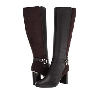 Bandolino Bilya Leather Knee-High Riding Boots Color Dark Brown